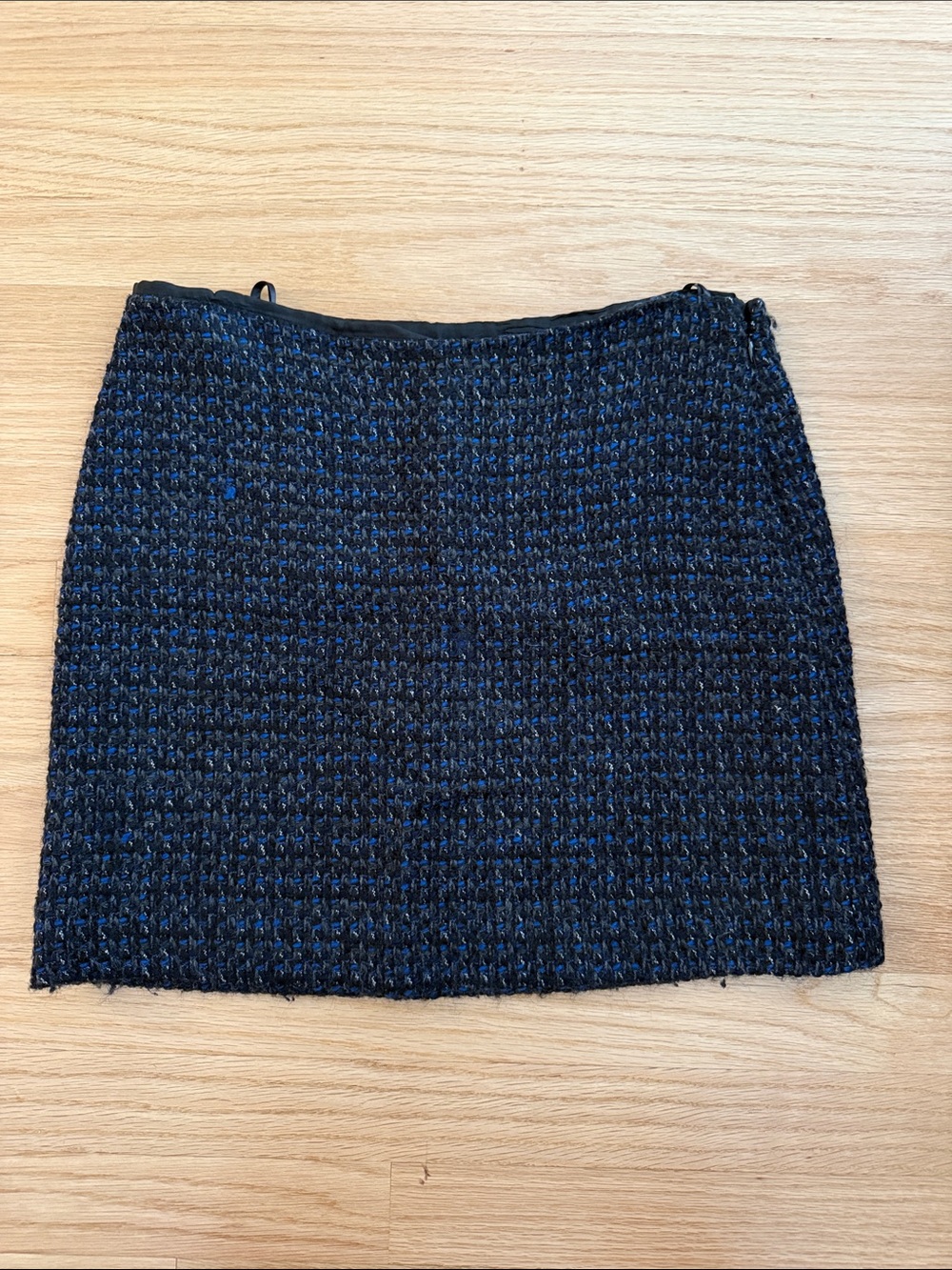 J. Crew Black and Navy Tweed Mini Skirt